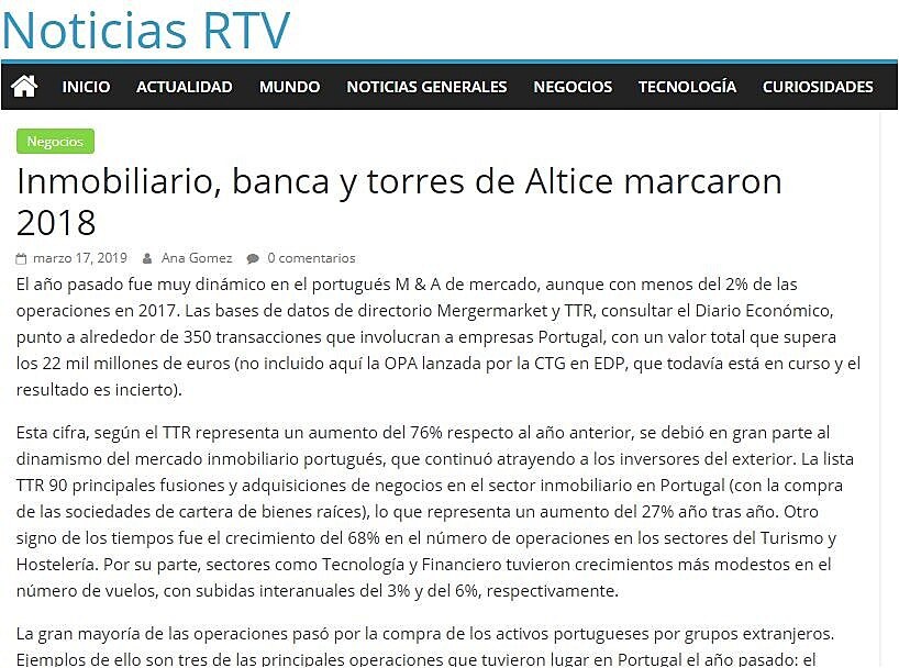 Inmobiliario, banca y torres de Altice marcaron 2018